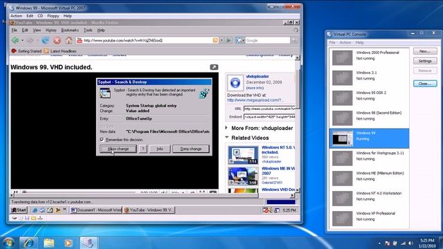 Windows 99 in Microsoft Virtual PC 2007 смотреть онлайн