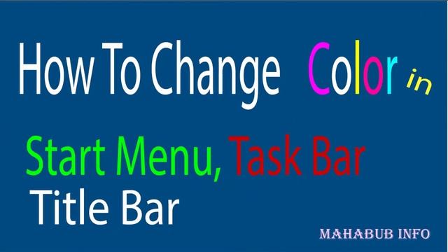 How to Change Color in Windows 10 (Start, Taskbar, Title Bar-2020) смотреть онлайн