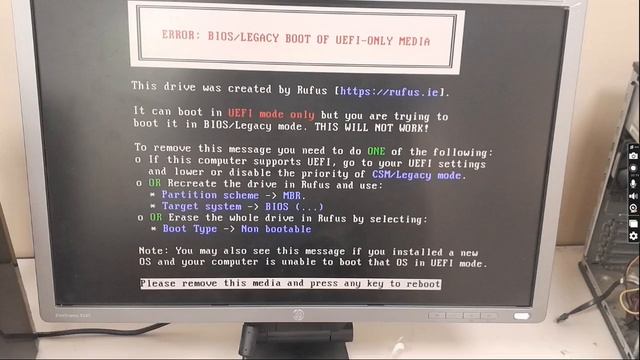 this drive was created by rufus error |this drive was created by rufus it can boot in uefi mode onl смотреть онлайн