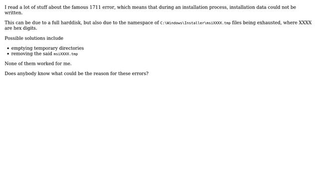 Error 1711 under Windows 8 смотреть онлайн