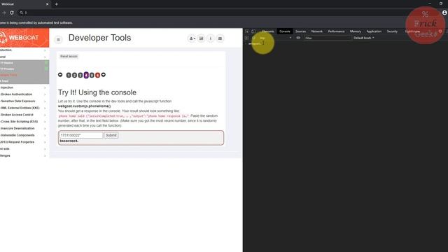 OWASP WebGoat Web developer tools смотреть онлайн