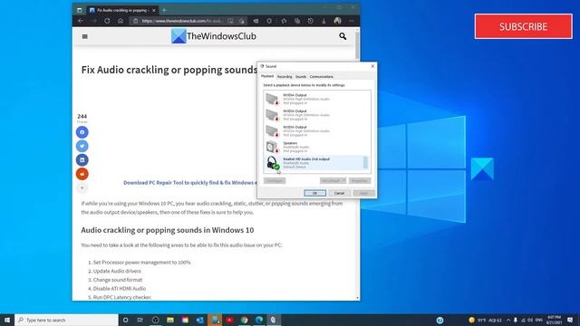 Fix Audio crackling or popping sounds in Windows смотреть онлайн