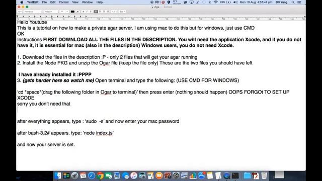 How to create an Agario Private server MAC/Windows using CMD, TERMINAL смотреть онлайн