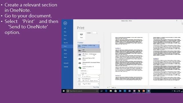 OneNote in One Minute - Print a long document to individual pages in OneNote смотреть онлайн