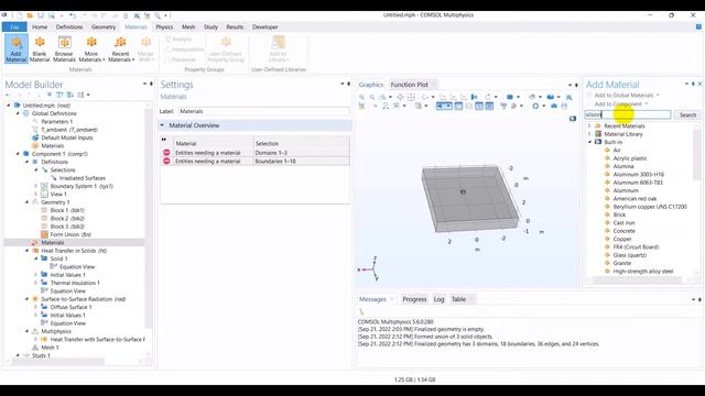 Heat transfer of Sun radiation effect on a cold box in Egypt Simulation by COMSOL Multiphysics смотреть онлайн