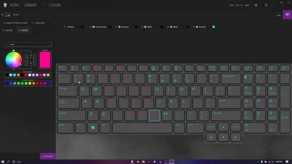 How to change colors on Alienware laptop using command center.