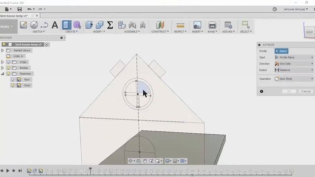 Build a bird house with Fusion 360 Part 2 ( add adornments ) смотреть онлайн