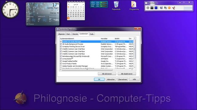 Windows 7 Autostart: Hintergrundprogramme aufräumen / bereinigen смотреть онлайн