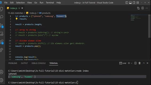 JavaScript Array (Dizi) Metotları - JavaScript Ders 15 смотреть онлайн