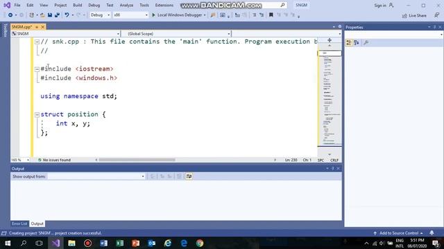 SNAKE GAME C++ VISUAL STUDIO 2019
