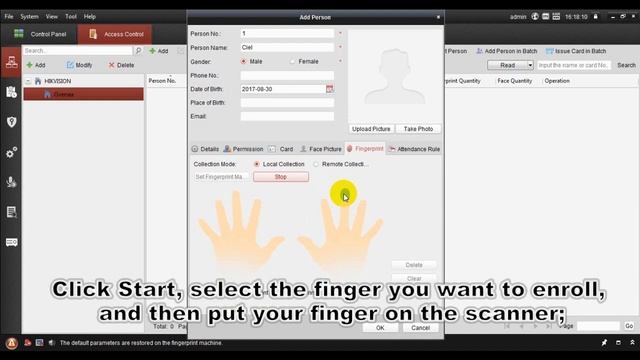 Hikvision Access Control How to Enroll Fingerprints on iVMS-4200 Client.wmv смотреть онлайн