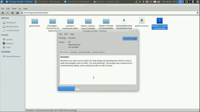 how to install Brackets Editor and SublimeText3, in Ubunu ,Mint,Backbox ,KaliLinux(2016) смотреть онлайн