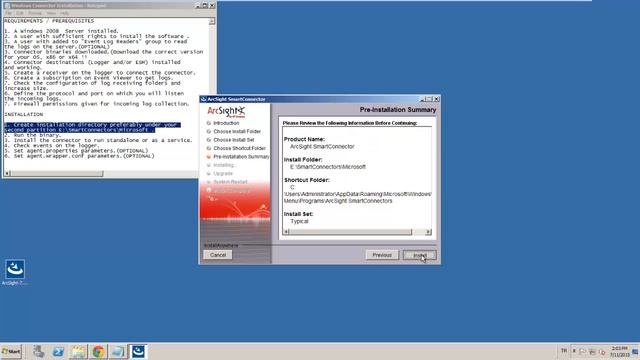 HP ArcSight SmartConnector install on Windows Server смотреть онлайн
