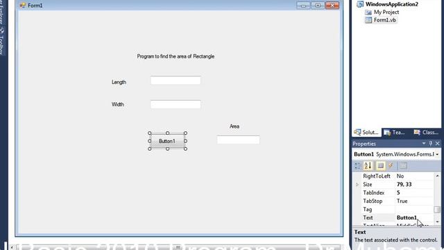 Area of Rectangle program in VB 2010 смотреть онлайн