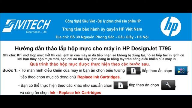 Hướng dẫn tháo lắp hộp mực máy in A0 HP T795 смотреть онлайн