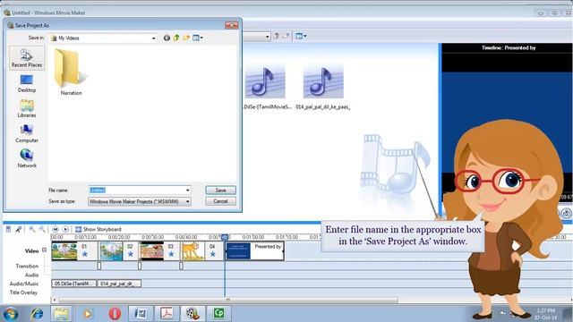 Windows Movie Maker- Saving the Project смотреть онлайн