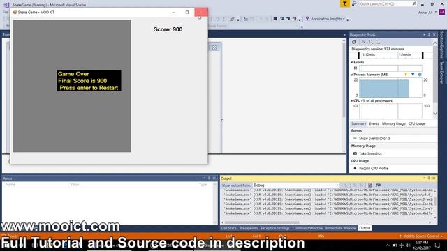 C# Tutorial - Create a Classic Snake Game in Visual Studio смотреть онлайн