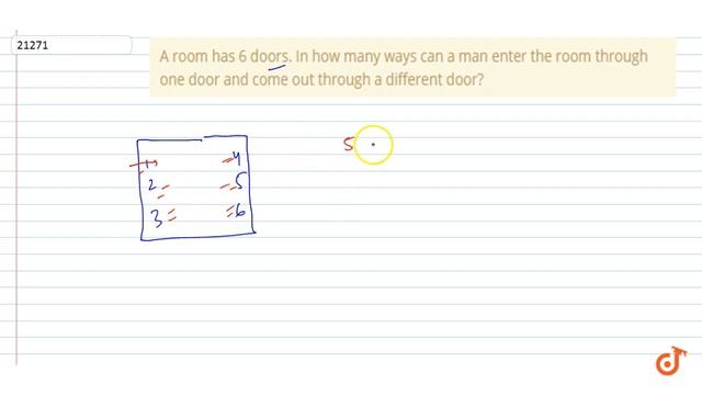 A room has 6 doors. In how many ways can a man enter the room through one door and come out thro... смотреть онлайн