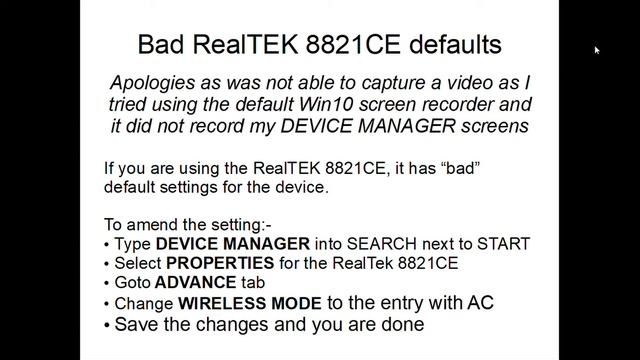 Bad Realtek 8821CE WIFI adapter defaults смотреть онлайн