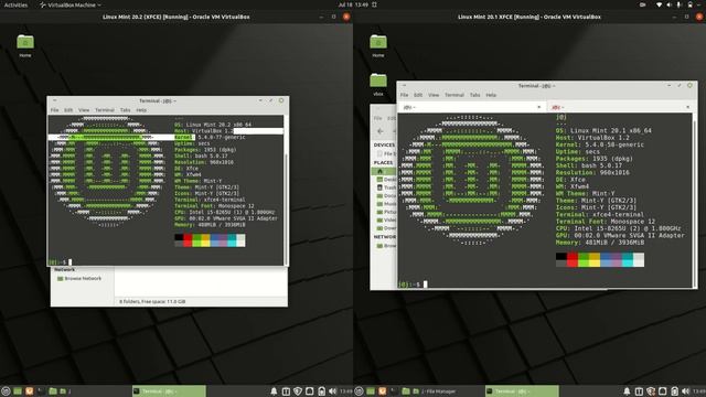 Linux Mint (XFCE) 20.1 vs Linux Mint (XFCE) 20.2 смотреть онлайн