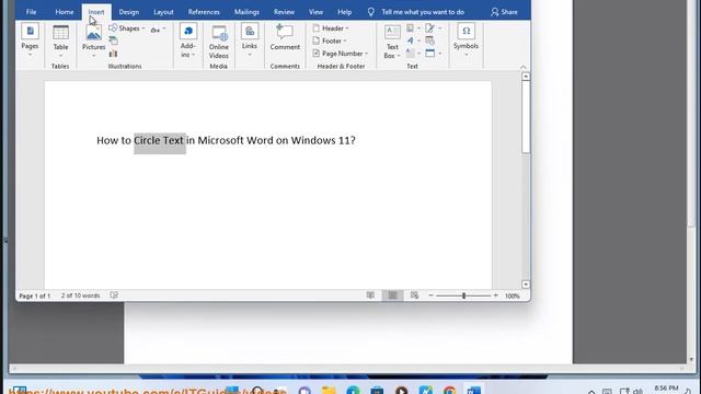 Circle Text in Microsoft Word on Windows 11 смотреть онлайн