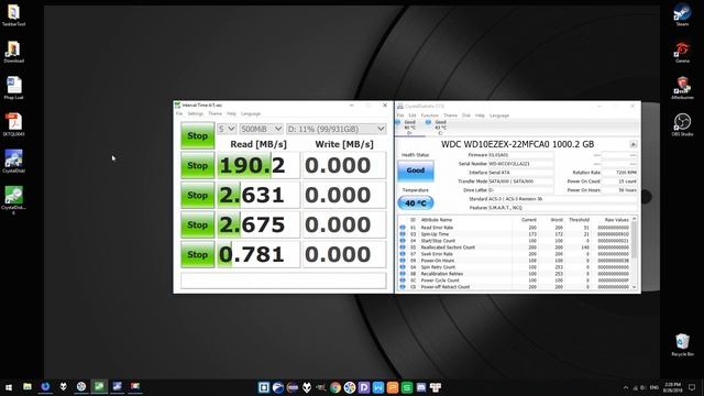 HDD WD BLUE 1TB Speed Test - Test tốc độ HDD WD 1TB WD10EZEX Sata 3 BLUE смотреть онлайн