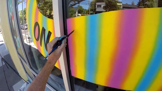 WINDOW PAINTING - Pet Shop Splash (part4) Pastel rainbow blend for lettering смотреть онлайн