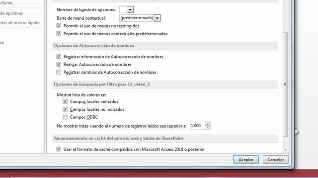 Curso de Access 2016. 15.2. Opciones de la base de datos. смотреть онлайн