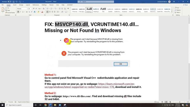 ✅ FIX: MSVCP140.dll, VCRUNTIME140.dll… Missing or Not Found In Windows смотреть онлайн