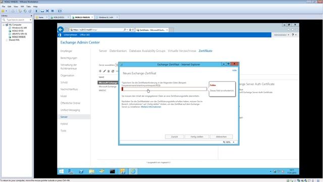 Microsoft Exchange 2013 Server Tutorial - Einrichtung Zertifikat