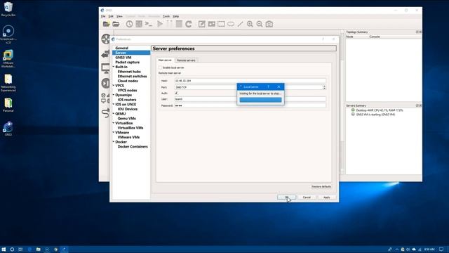 Connecting to a Remote GNS3 Server on Windows 10 GNS3 2.1.11 смотреть онлайн