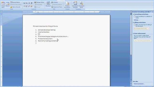 Survey Form in Word 2007 Checkbox смотреть онлайн