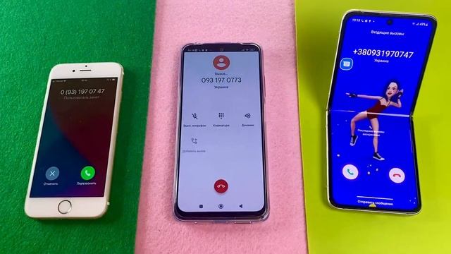 iPhone 6s vs Xiaomi Note 11 vs Samsung Z flip 3 incoming call & outgoing call + fake call смотреть онлайн
