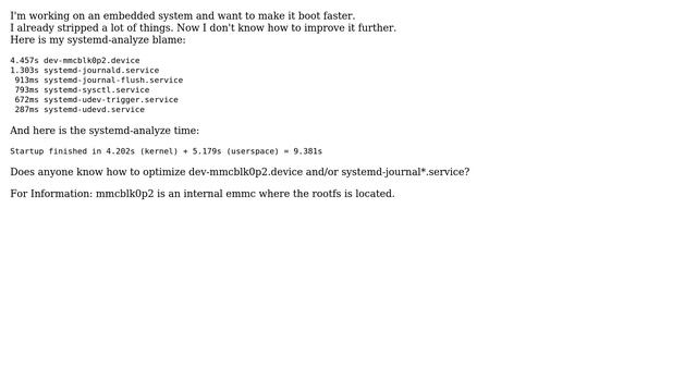 Systemd Boot Optimization dev-mmcblk0p2.device смотреть онлайн
