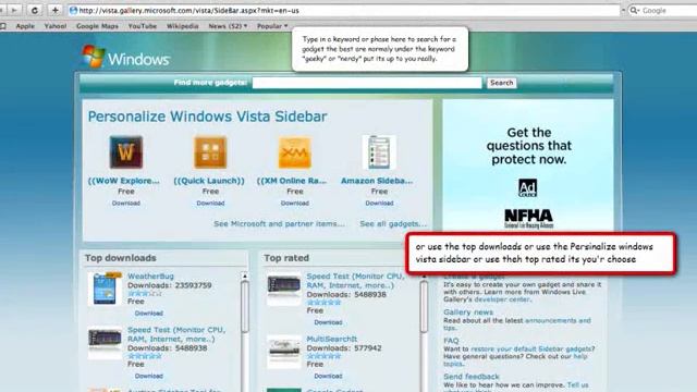 how to add gadgets to windows vista sidebar смотреть онлайн