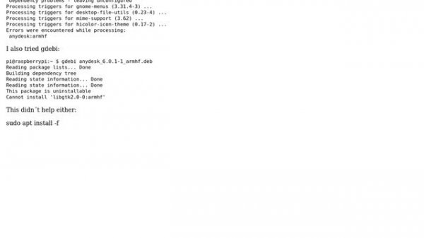 Raspberry Pi: Anydesk not installing in Raspberry Pi 3b+ with Raspberry OS 64 bit