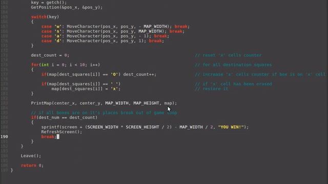 Cross-platform console game library in C: complete example - SOKOBAN game смотреть онлайн