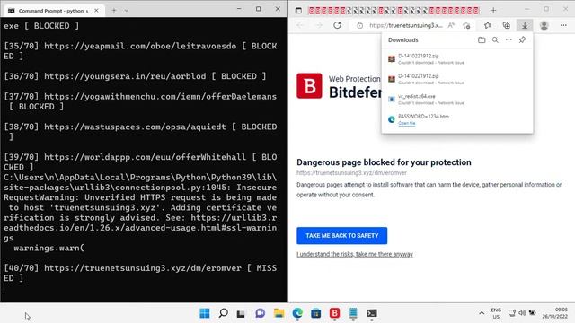 Bitdefender Free ( Online Threat Prevention ) VS Malicious URLs смотреть онлайн