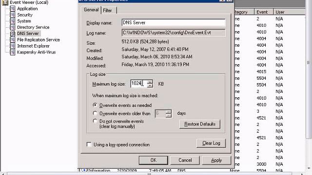 Change overwrite log settings in Event Viewer смотреть онлайн