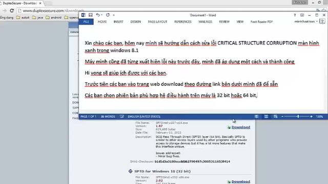 sửa lỗi CRITICAL STRUCTURE CORRUPTION trên windows 8.1 смотреть онлайн