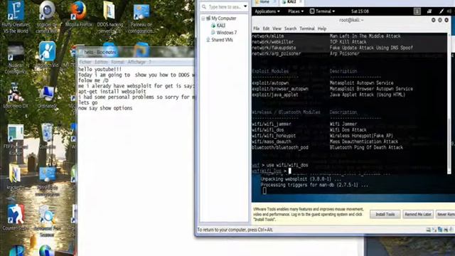 How to DDOS Wifi Using Websploit (kali linx) смотреть онлайн