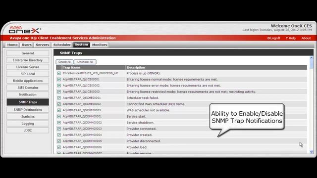 How to Enable/Disable SNMP Trap Notifications on Avaya One-X Client Enablement Services смотреть онлайн