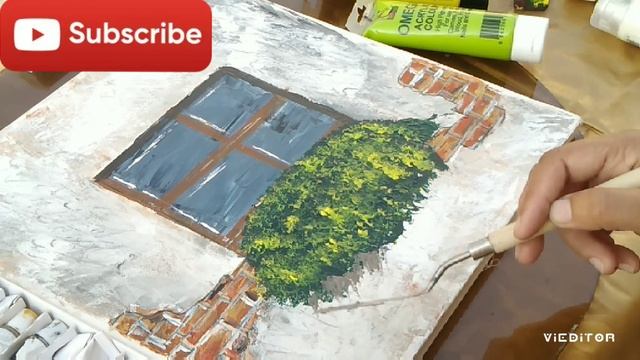 Open window Acrylic painting / step by step window scene painting / art 04 смотреть онлайн