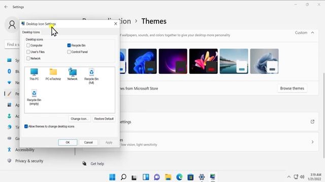 How to restore desktop icons windows 11 | lost desktop icons how to restore | eTechniz.com 👍 смотреть онлайн