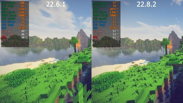 Ryzen 5 1600 OC + Rx 580 8gb OC Benchmark ( Minecraft ) Adrelanin 22.6.1 vs 22.8.2 смотреть онлайн