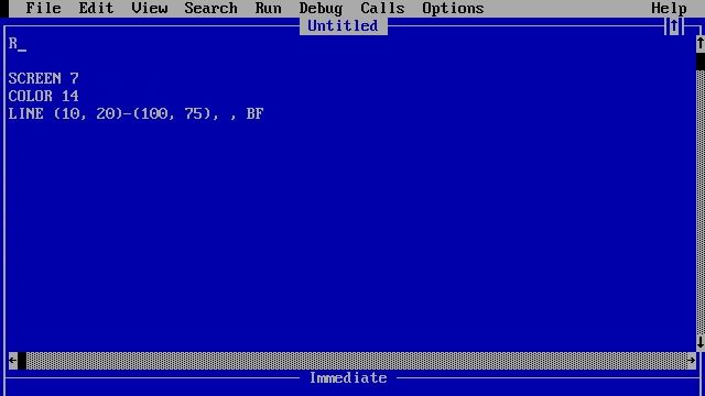 Drawing a Yellow Rectangle in QuickBASIC 4.5 смотреть онлайн