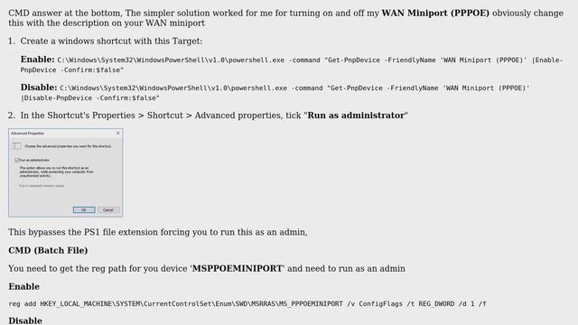 Is there any way to disable - enable WAN miniport with command prompt? смотреть онлайн