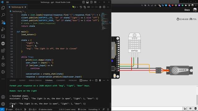 Wokwi ESP32 Arduino MQTT with LangChain смотреть онлайн