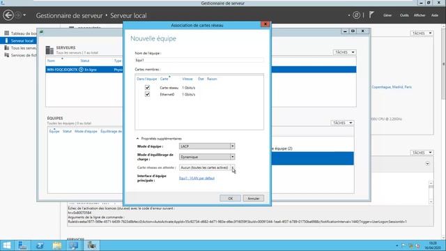 Association de cartes reseaux sous windows Serveurs physiques смотреть онлайн