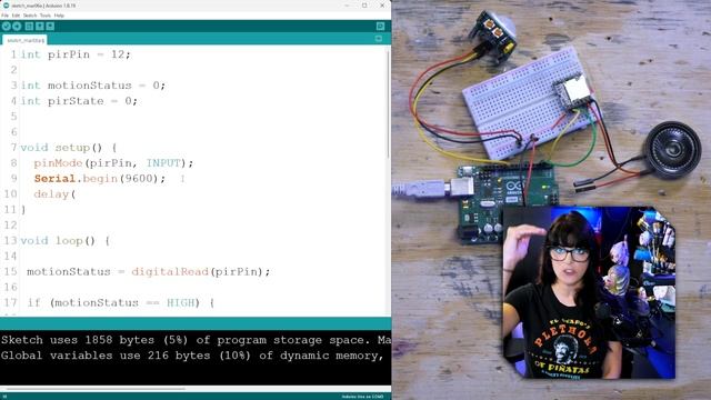 Motion-activated Sound Effects with Arduino, PIR Sensor & MP3 Player смотреть онлайн